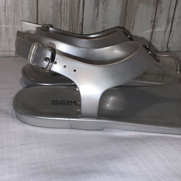 Michael Kors Silver Jelly Thong Sandals Size 6R - Picture 2 of 16